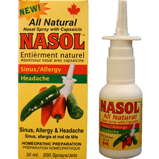 Kapsaisiinipohjainen Nasol -nenäsumute on puhdas luonnontuote.