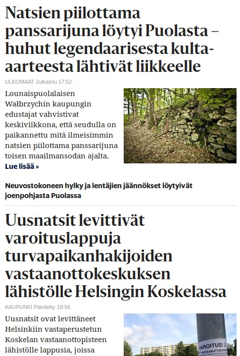 Helsingin Sanomilla on natsiteemaviikko.