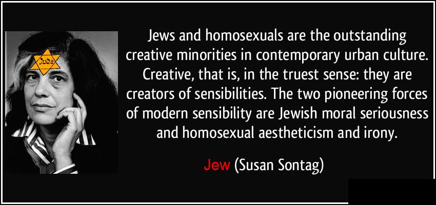 jew-susan-sontag-Rosenblatt-white-race-cancer-homosexual-aids-faggot-homophile-gay-queer
