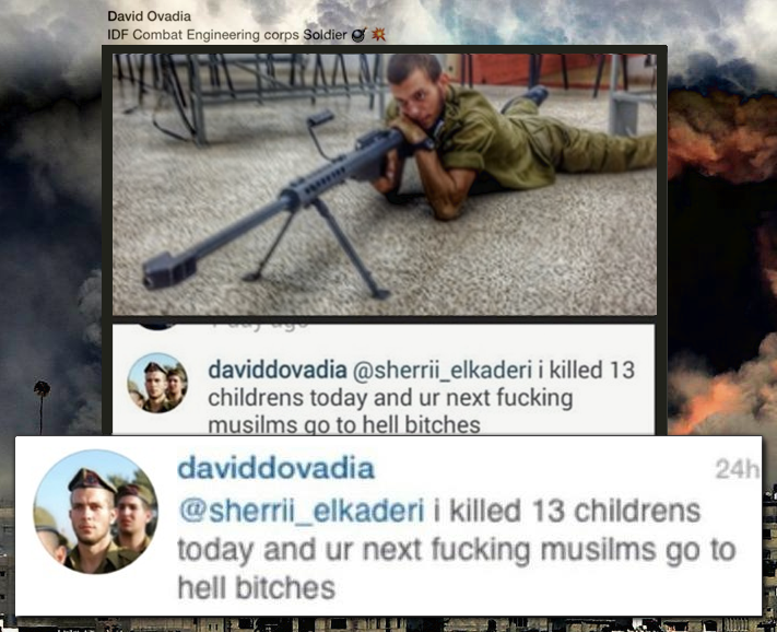 ”Juutalainen” sotilas kerskumassa rikoksillaan. Näiden murhien tuomitseminen on ”antisemitismiä”.