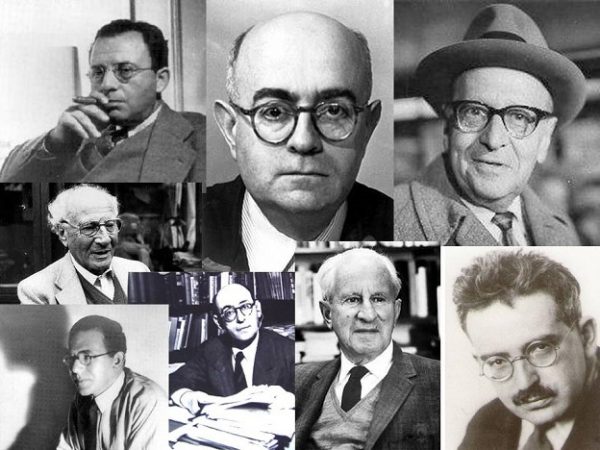 Erich Fromm, Theodor Adorno, Max Horkheimer, Leo Löwenthal, Friedrich Pollock, Franz Leopold Neumann, Herbert Marcuse, Walter Benjamin.