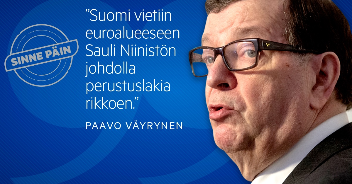Suomi vietiin euroalueeseen rikoksella