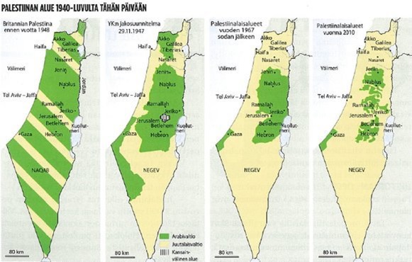 palestiinan alueen muutoksen historiaa