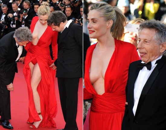 Polanski ja hänen vaimonsa paistattelivat valtamedian valokeilassa Cannesin elokuvajuhlissa 2013.